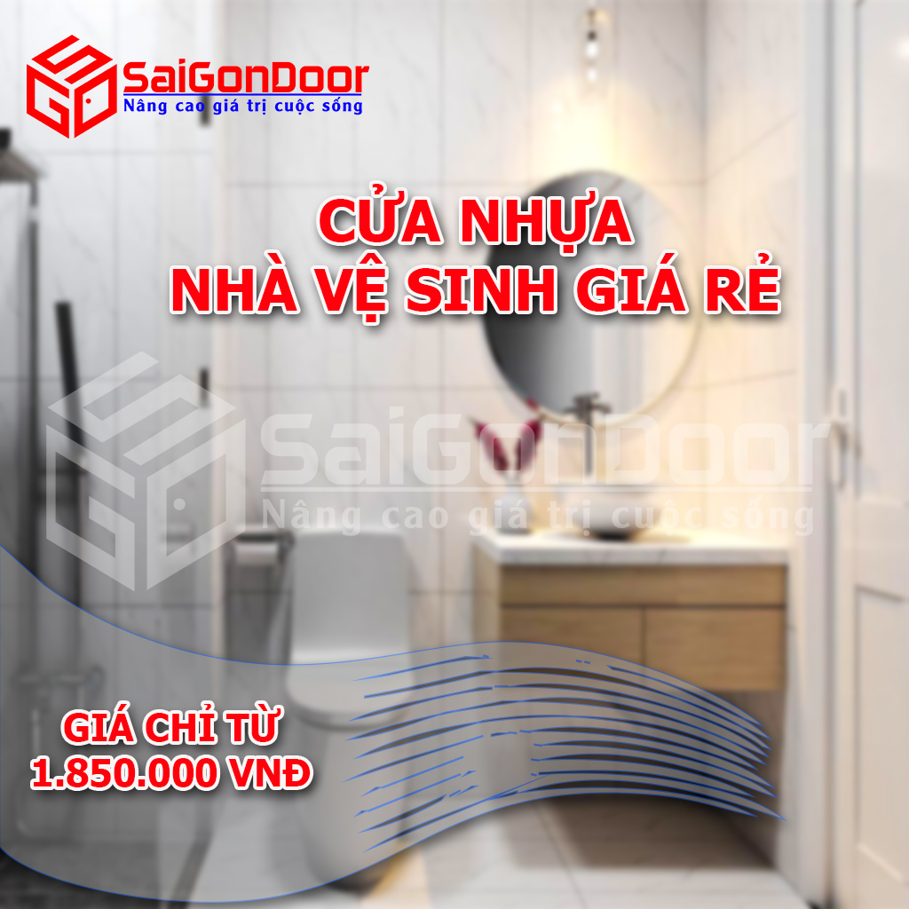SaiGonDoor cửa nhựa nhà vệ sinh giá rẻ chỉ từ 1.850.000 VNĐ